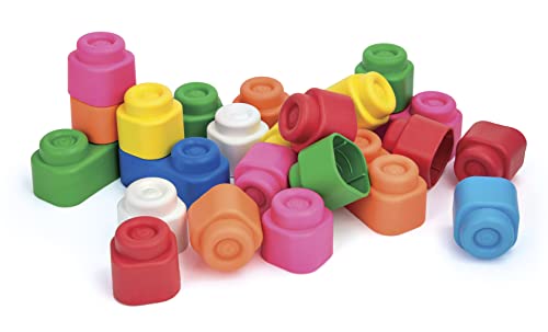 Clementoni Baby Clemmy Soft Block 24pc Zip Bag Building Construction Toy Multi-colored, 8"
