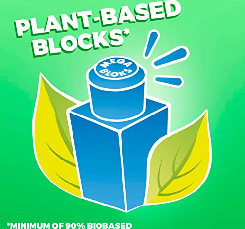 MEGA BLOKS Fisher Price Toddler Block Toys, Build N Play Bag with 60 Pieces and Storage Bag, Gift Ideas for Kids Age 1+ Years