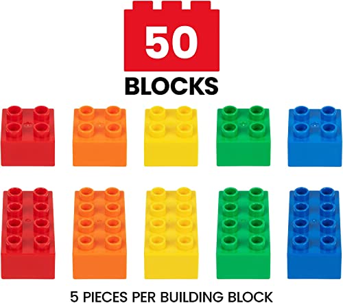 Prextex Mega Blocks for Toddlers - 50 Pieces