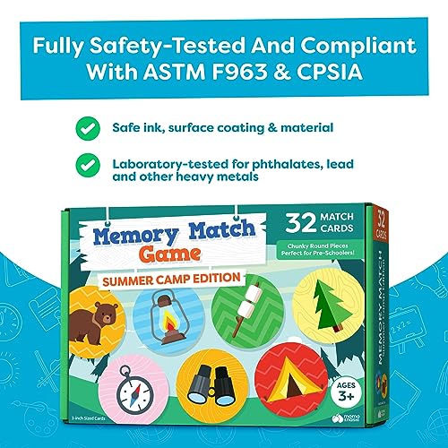 Summer Camp Memory Matching Game for Kids