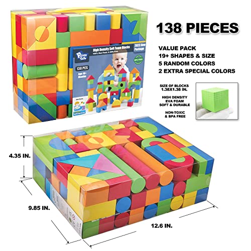138-Piece Foam Building Blocks Set for Toddlers