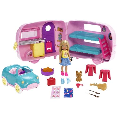 Barbie Chelsea Toy Car & Camper Set