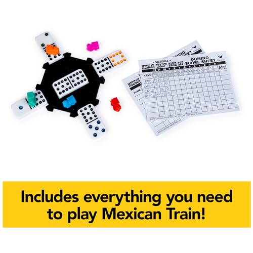 Mexican Train Dominoes Board Game with Colorful Trains
