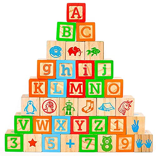 Educational Wooden Alphabet & Number Blocks for Toddlers