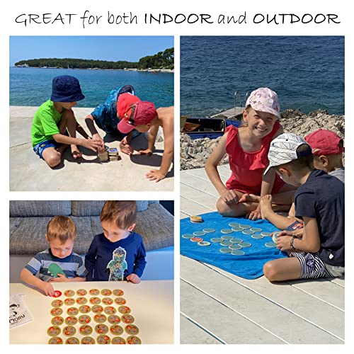 Wooden Toddler Memory Matching Game - 36 Animal Cards
