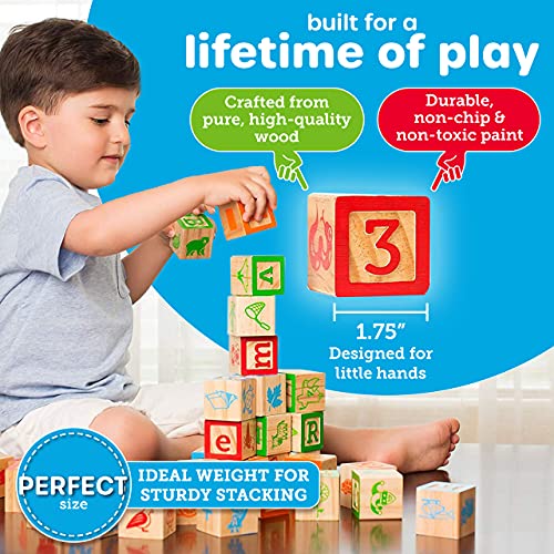 Educational Wooden Alphabet & Number Blocks for Toddlers
