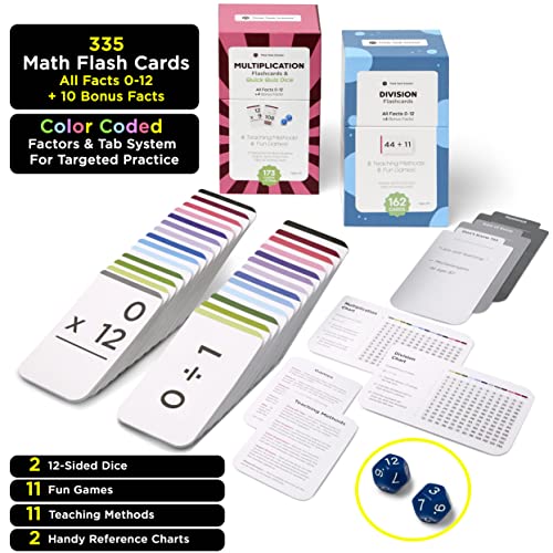 Multiplication and division flash cards for kids