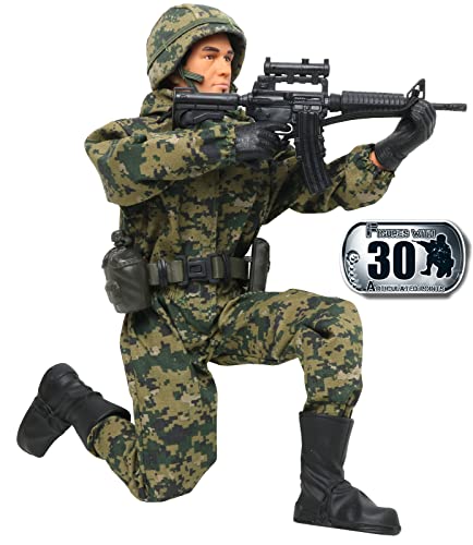 12-Inch Military Action Figures with Clothes & Weapons