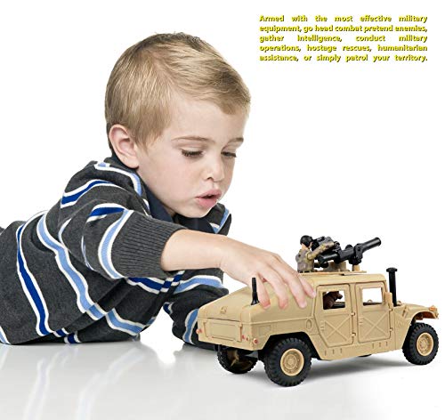 Click N' Play Military 20 Piece Play Set with Humvee Vehicle, Includes 2 Soldier Action Figures, Missile Launchers, Rifles, and More, Army Playset for Boys 6+