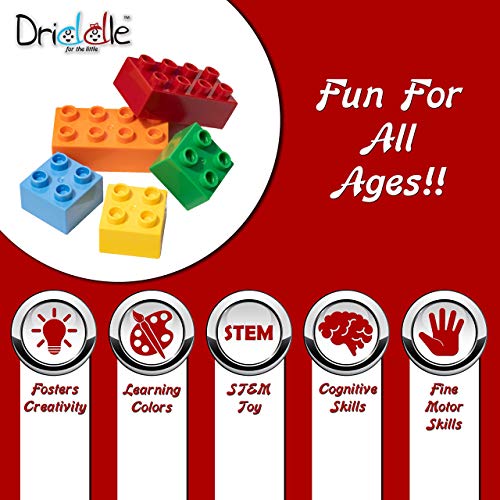 Driddle Big Building Blocks for Kids - STEM Toy - Classic Large Building Bricks - Compatible with All Major Brands - for Children All Ages - 50 Pieces