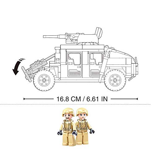 Octopbrik Military Vehicle Building Toy for Age 6 7 8 9 10 11 12+, Battle Brick, Compatible with Major Brand, Army Series Building Block with 2 Soldiers Figures (265 Pieces)