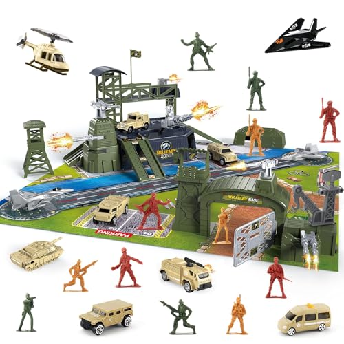 Military Base Set with Vehicles and Figures