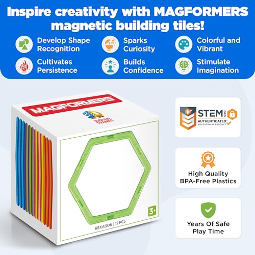 Rainbow Hexagon Magnetic Building Toy Set