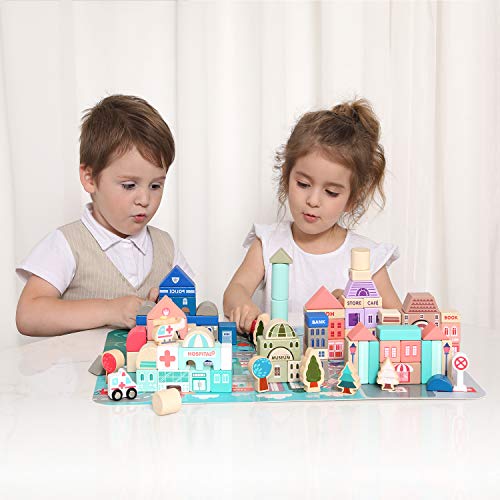 Wooden City Building Blocks for Toddlers