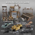 Military Base Toys Set with Vehicles and Action Figures