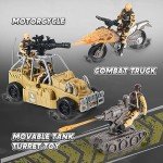 Military Base Toys Set with Vehicles and Action Figures
