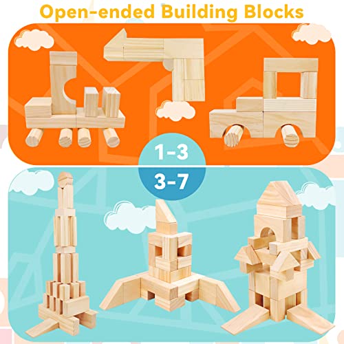 Onshine Wooden Building Blocks Set for Toddlers