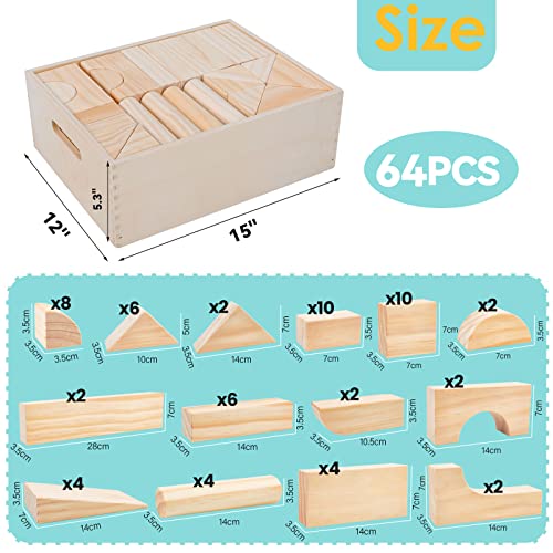 Onshine Wooden Building Blocks Set for Toddlers