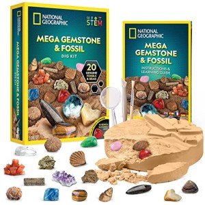 Mega Fossil and Gemstone Dig Kit for Kids