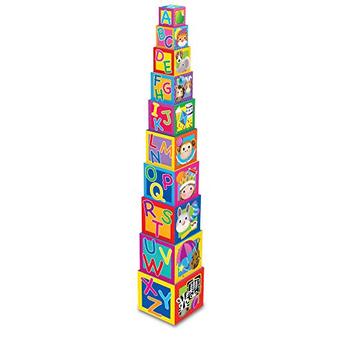 Learning Journey International LLC Play & Learn - Stacking Cubes - STEM Toddler Toys & Gifts for Children Ages 12 Months and Up - Mind Building Developmental Stacking & Nesting Toy