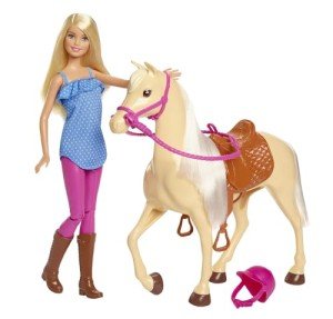 Blonde Barbie Doll & Horse Set