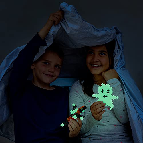 Plus Plus - 240 Piece Glow in The Dark Color Mix - Construction Building Stem/Steam Toy, Interlocking Mini Puzzle Blocks for Kids