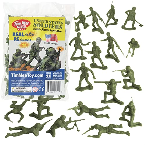 TimMee Plastic Army Men - OD Green Soldiers