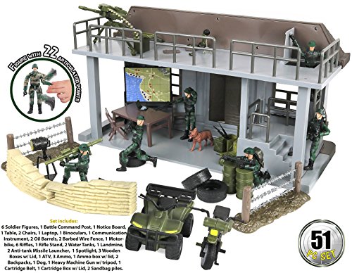 Army Playset with 51 Accessories & 6 Figures