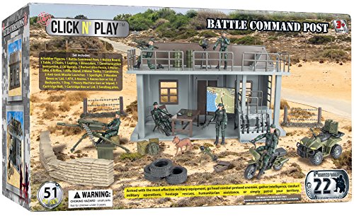 Army Playset with 51 Accessories & 6 Figures