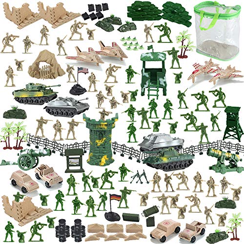 150-Piece Military Figures Playset with Vehicles & Accessories