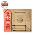 Melissa & Doug Wooden Building Blocks Set - 60 pcs