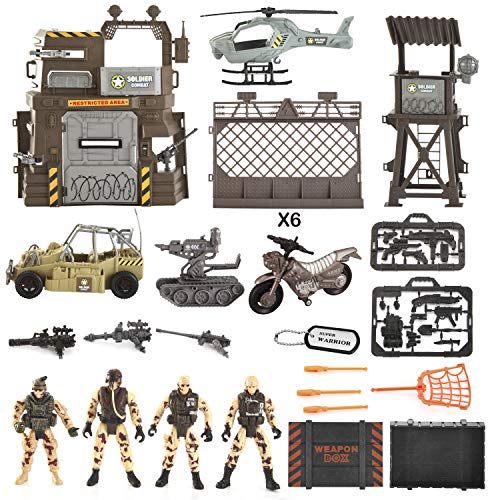 Military Base Toys Set with Vehicles and Action Figures