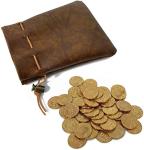 DND Fantasy Gold Coins & Pouch - 50 Pieces