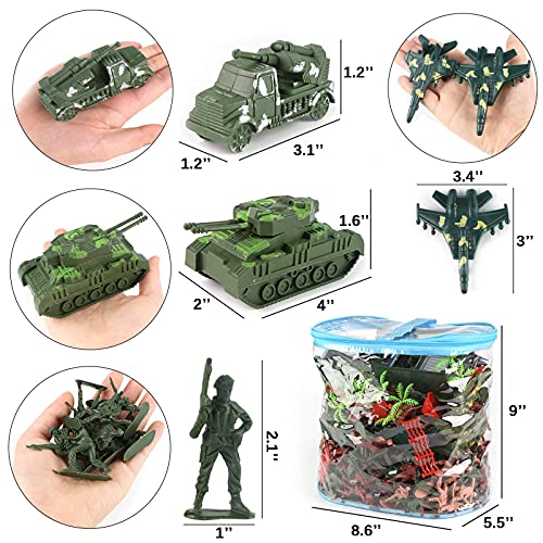 3 otters 307PCS Army Men Military Set, Military Battle Group Plastic Army Men Toy Soldiers for Boys and Girls, with Storage Container