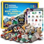 NATIONAL GEOGRAPHIC Rock Collection Box for Kids – 200+ Piece Gemstones and Crystals Set Includes Geodes and Real Fossils, Rocks and Minerals Science Kit for Kids, A Geology Gift for Boys and Girls