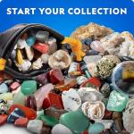 NATIONAL GEOGRAPHIC Rock Collection Box for Kids – 200+ Piece Gemstones and Crystals Set Includes Geodes and Real Fossils, Rocks and Minerals Science Kit for Kids, A Geology Gift for Boys and Girls