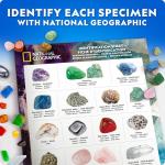 NATIONAL GEOGRAPHIC Rock Collection Box for Kids – 200+ Piece Gemstones and Crystals Set Includes Geodes and Real Fossils, Rocks and Minerals Science Kit for Kids, A Geology Gift for Boys and Girls