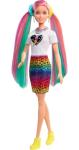 Rainbow hair Barbie with fashion accessories