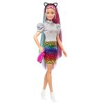 Rainbow hair Barbie with fashion accessories