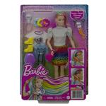 Rainbow hair Barbie with fashion accessories