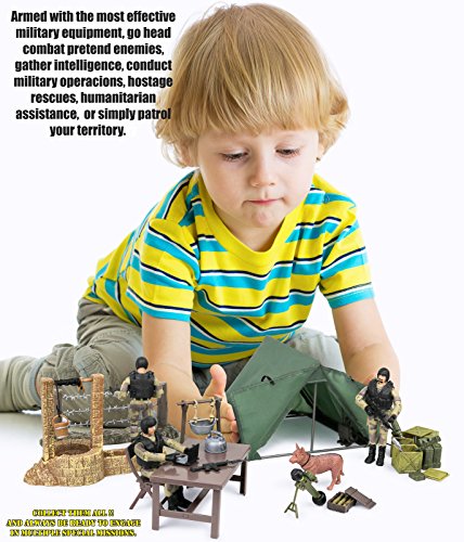 Click N' Play Military Campsite 35 Piece Play Set with Accessories.