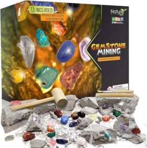 Gemstone Digging Kit for Kids - 15 Precious Stones