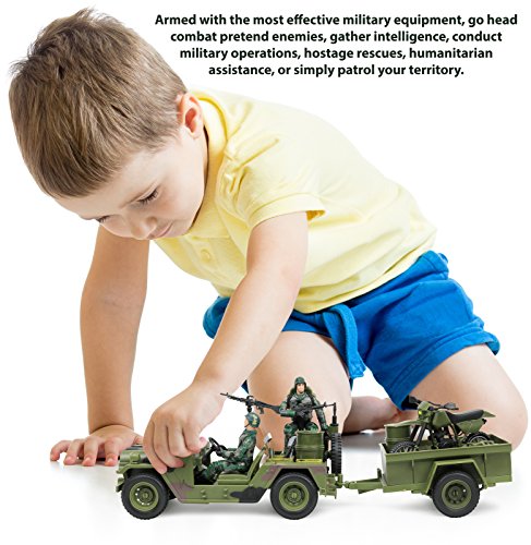 Green Military Transport Set with Accessories - 16 Pieces
