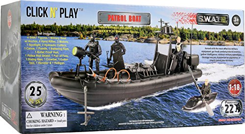 Military SWAT Dinghy Boat Play Set with Accessories