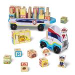 PAW Patrol Wooden ABC Block Truck with Alphabet Blocks