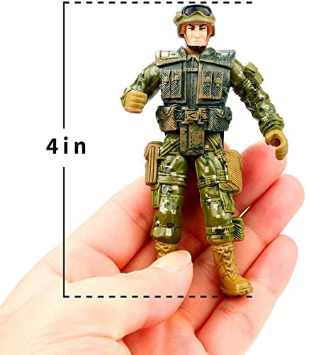 Army Men Action Figures Set with Weapons