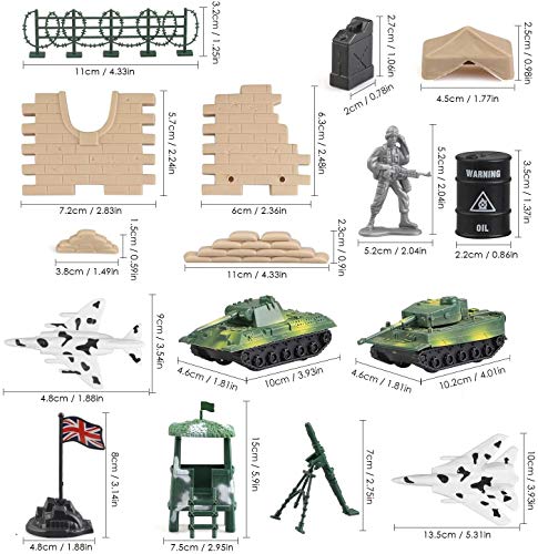 Military Action Figures Playset with 250 Pieces