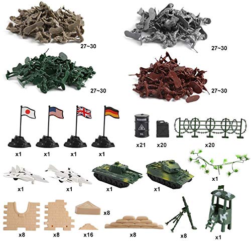 Military Action Figures Playset with 250 Pieces