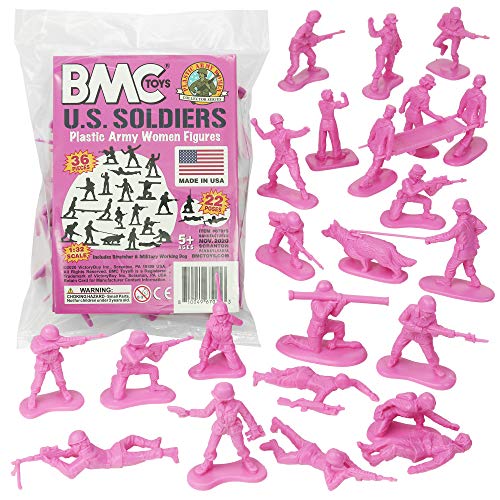 36pc Pink Army Women Figures - USA Made
