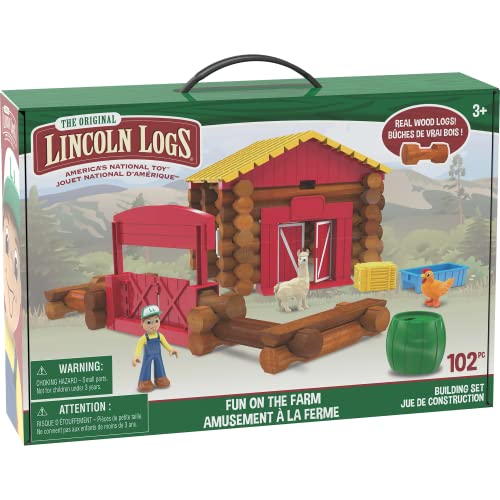 Farm Fun with Lincoln Logs - 102 Real Wood Parts